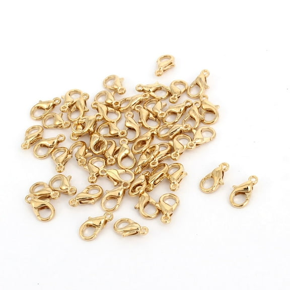 Uxcell 10mm Metal Lobster Claw Clasps Buckles Fasteners for Necklace Bangle 50 Pcs