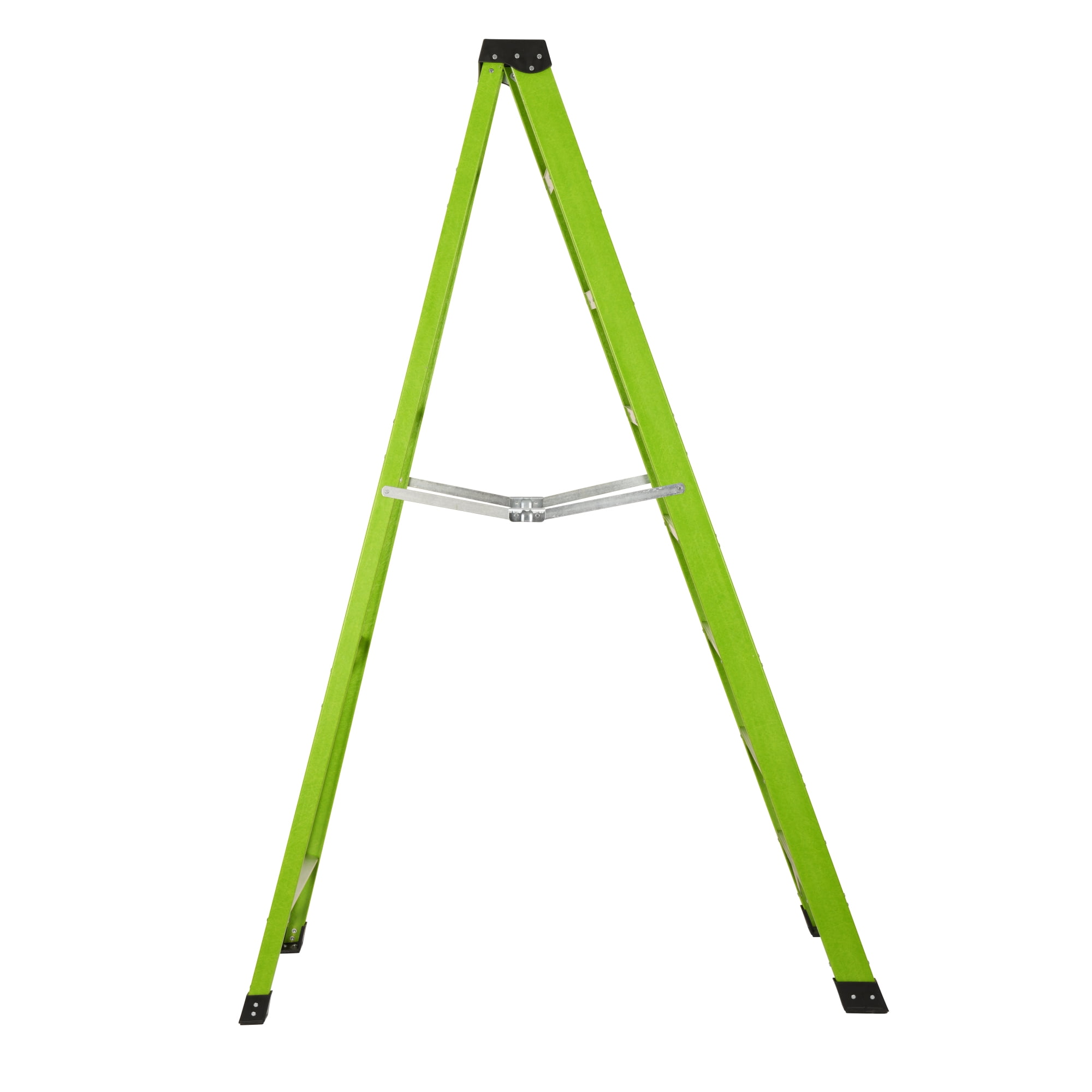 Leumius 7 Steps Fiberglass Ladder with a Load Capacity of 330 Pounds, Equipped with a Tool Tray for Electrical Engineering Ladder Structure Insulation Ladder Green
