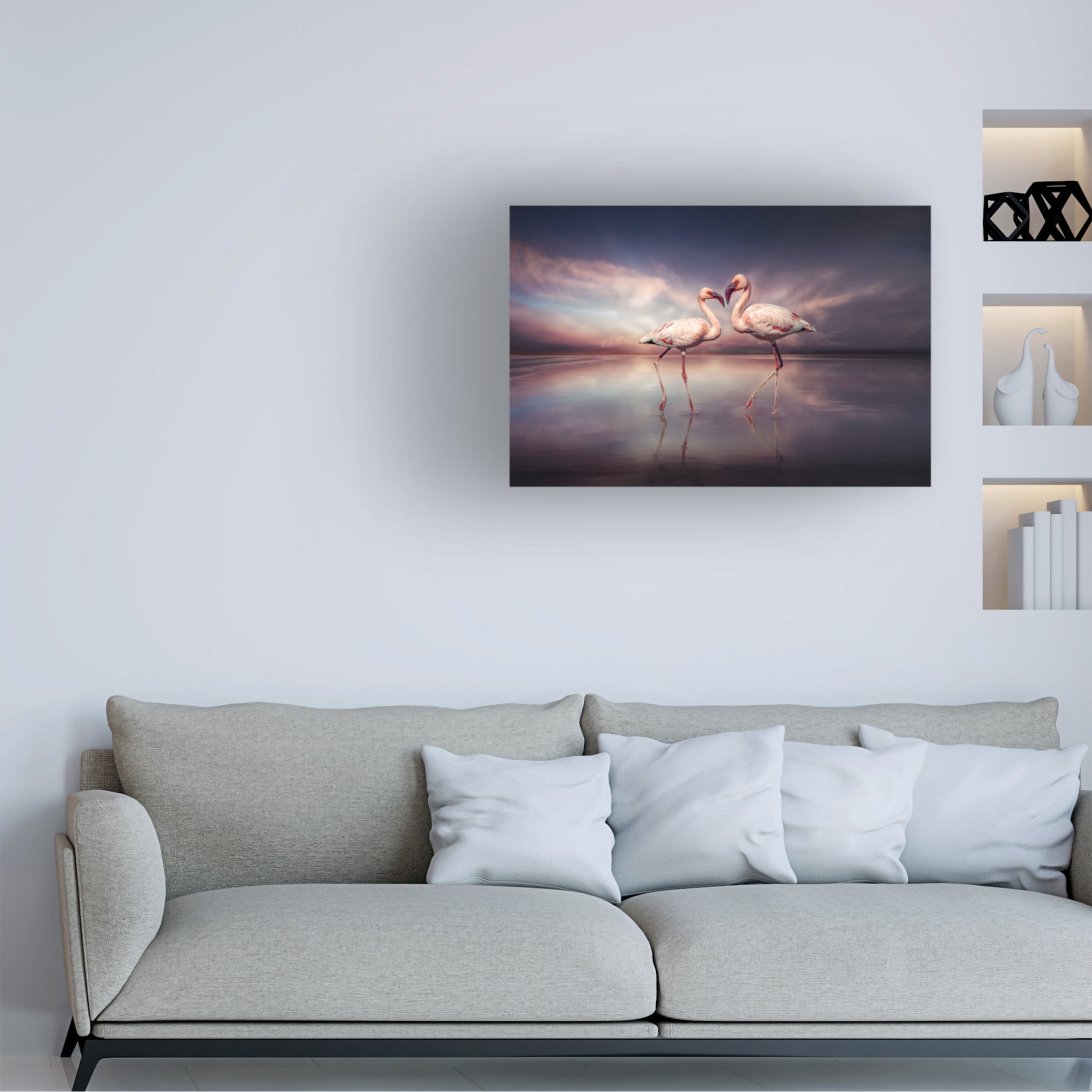 Trademark Fine Art Marcel Egger  FlamingoLove Canvas Wall Art