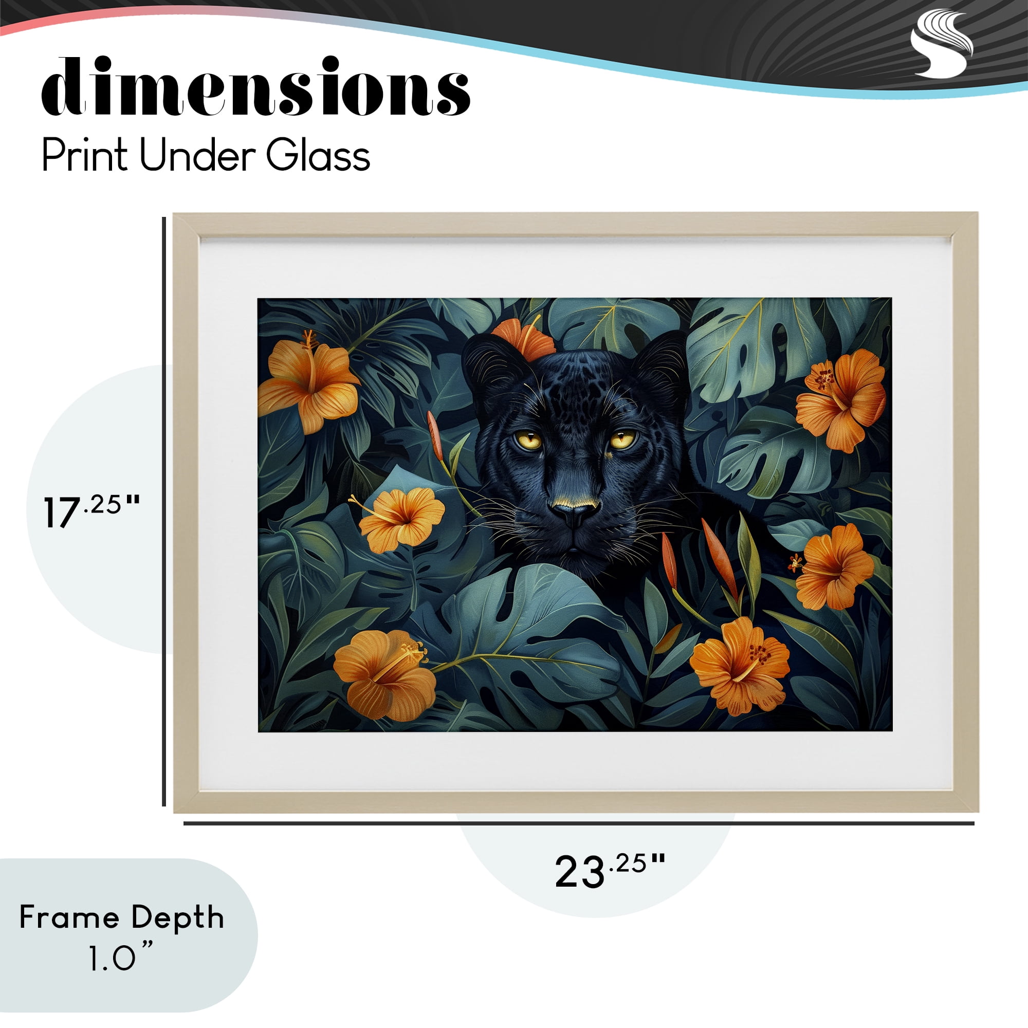 Stupell Industries Hiding Panther's Paradise Birch Framed Print Under Glass, design by Ray Powers