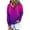 Hot Pink, variant on Jinhomg Women's Long Sleeve Drawstring Hoodies Trendy Gradient Color Button Up Pullovers Lightweight Comfort Kangaroo Pocket Sweatshirts Hot Pink XXL