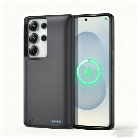 Battery Case for Samsung Galaxy S25 Ultra,10000mAh Portable Power Bank with Battery Level Display,USB C Fast Charging