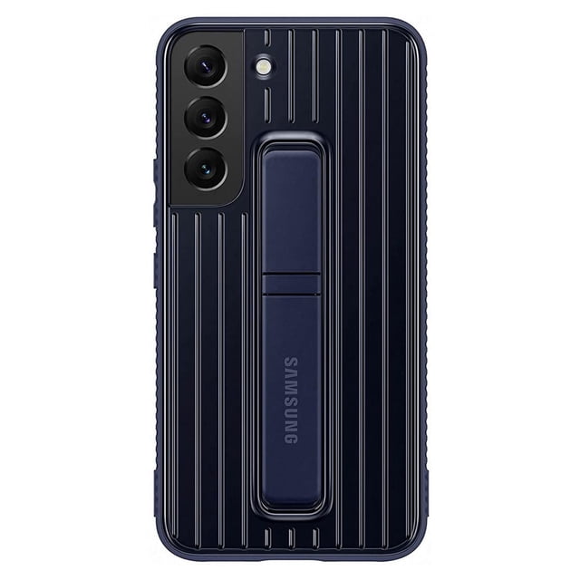 Funda protectora con soporte para Samsung S22+ Azul marino y gris