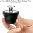 thumbnail image 2 of Juego de 2 tapones universales para bañera y lavabo - Negro y gris (patentado p, 2 of 5