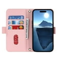 thumbnail image 3 of For Iphone 16 Pro Cross Texture Crossbody Lanyard Leather Phone Case(Pink),iPhone 15 Pro, 3 of 7