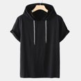 thumbnail image 4 of T-Shirt de Sport à Manches Courtes pour Hommes, Décontracté, Uni, Mode, à Capuche, 4 of 9