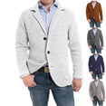 thumbnail image 3 of Suéter tipo cárdigan de punto informal para hombre, cuello alto, manga larga, moda, abrigo tipo cárdigan cálido para otoño e invierno para hombre, 3 of 5