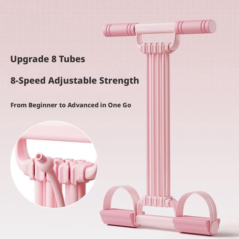 8 Tube Pedal Resistance Band for Home Gym, Pedal Resistance Bands with Handles, Premium Durable Construction, Full Body Workout Solution