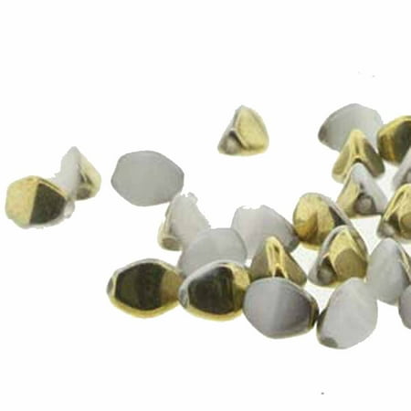 Pinch Czech Glass, Loose Beads, 7mm White Amber 25, Loose Beads, Loose Strand