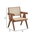 thumbnail image 5 of Tina 26 Inch Accent Armchair-Woven Rattan-Natural Brown Wood Finish, 5 of 5
