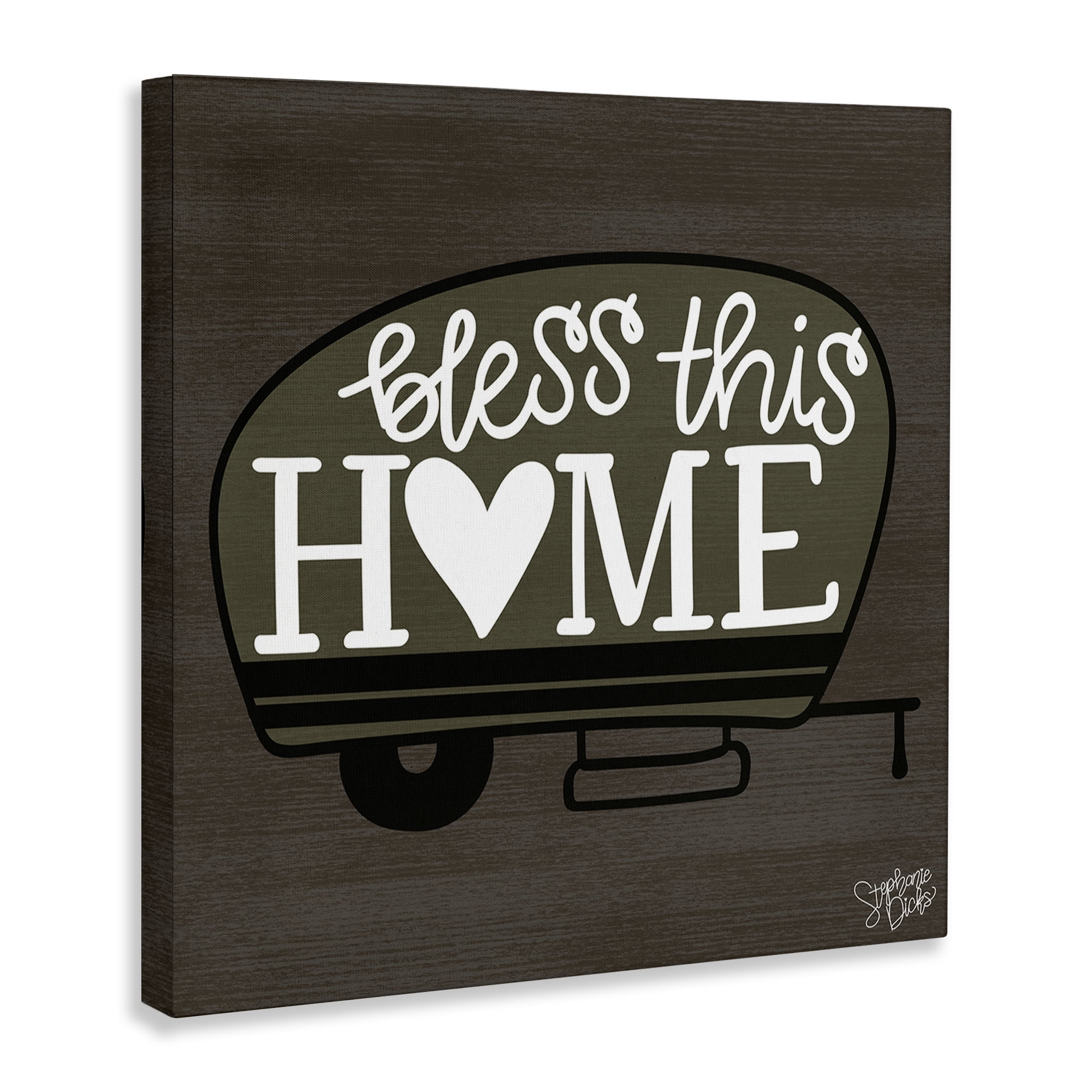 Stupell Industries Bless This Home Camper Text & Numbers Painting Wrapped Canvas Art Print Wall Art, 30 x 30