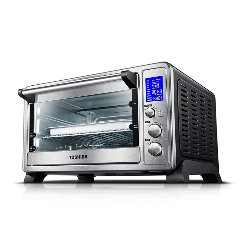 Toshiba ac25cew-bs Digital Convection Oven 6-Slice Bread/12-Inch Pizza Black Stainless Steel