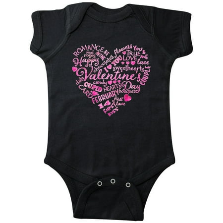 

Inktastic Valentine words in pink Gift Baby Boy or Baby Girl Bodysuit