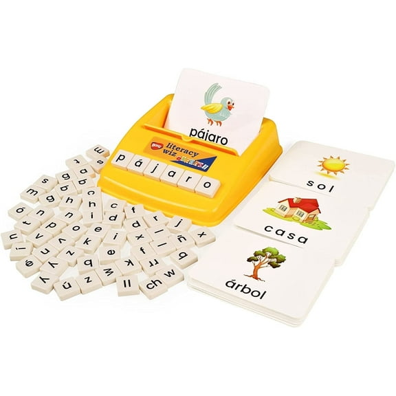 BOHS Spanish Literacy Wiz Spelling Game - Espanol Lower Case 60 Flash Cards - Preschool Language Learning Educational Toys
