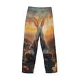 thumbnail image 3 of Lsque Flower Meditating Rabbit Print Men's Pajama Pants, Lounge Pant - Comfortable Home Wear,Elastic Waistband, Stylish Design-Large, 3 of 9