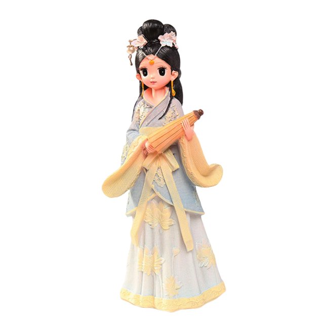 Traditional Girl Statue Chinese Ancient Sculpture Memorial Decorative Desktop National Style Crafts Ornament For Artwork Photo Props Car Estilo A Macarena Estatua de muñeca