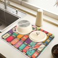 thumbnail image 2 of Yayeee Dish Drying Mat for Kitchen Counter 16" x 18" Microfiber Super Absorbent Coffee Decorative Pad, Beige Jar, 2 of 9