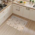 thumbnail image 2 of ODIKA 3'x5' Beige Sand Modern Geometric Abstract Washable Throw Rug Contemporary Minimalist Oval Circle Motif Stain Resistant, Low Profile, Non-Slip for Entryway, Kitchen, Mudroom, 2 of 7