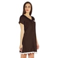 thumbnail image 3 of Inkmeso Solid Button Down Nightgown Sleepwear For Womens V- Neck Nightshirt Sleepdress, 3 of 7