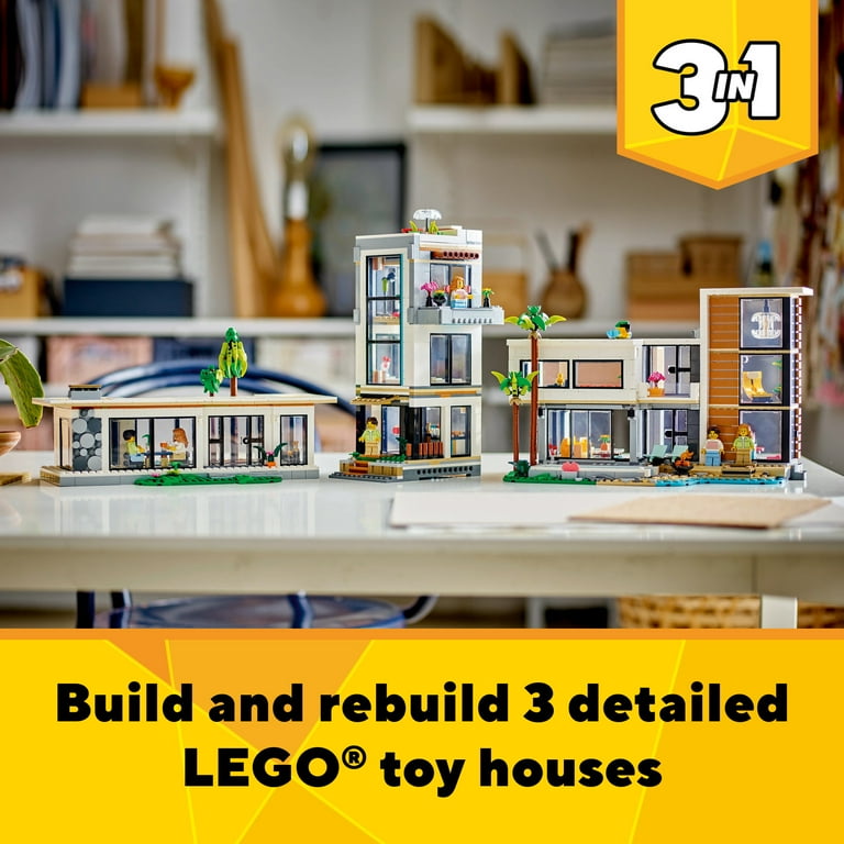 LEGO Creator in Modern House Toy to 3-Story City Building to