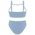 thumbnail image 2 of Manyakai Youth Girls Swimsuit Bikini Bathing Suit with Briefs Crop Top 2-Piece Outfit Swimwear Blue 6, 2 of 5