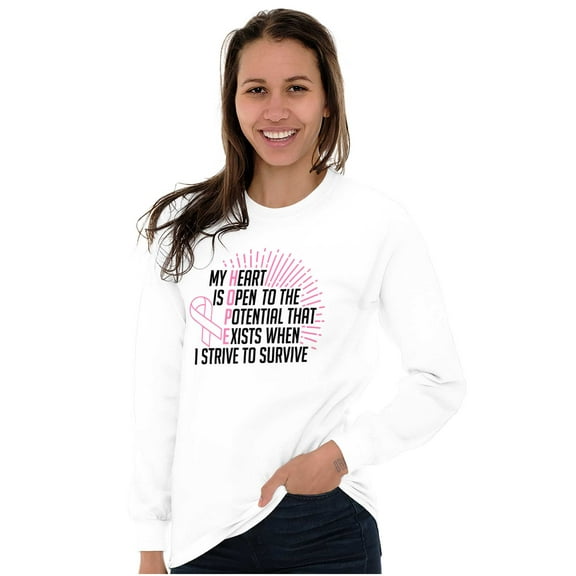 Breast Cancer Strive to Survive Women's Long Sleeve T Shirt Brisco Brands S