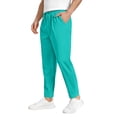 thumbnail image 4 of Dwellite Men's Casual Pants Fit Elastic Waist Drawstring Twill Pants Straight Leg Pants with Pocket Cyan L, 4 of 7