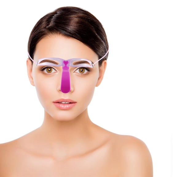 LOLIPPYY Portable Violet Eyebrow Stencil Kit with 8 Unique Shapes for Accurate and Easy Eyebrow Makeup Application