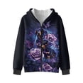 thumbnail image 2 of Psesaysky Purple Rose Print Full Zip Hoodie Oversized Girls Cute Dachshund Dog Winter Jackets with Pockets Casual Long Sleeve Sweatshirts for Girls, Size L, 2 of 7