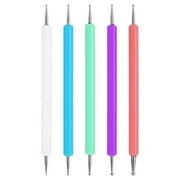Uxcell Ball Embossing Stylus, Embossing Tracing Stylus Metal Scoring Tracing Pen Nail Dotting Tool 5 Color 5Pack