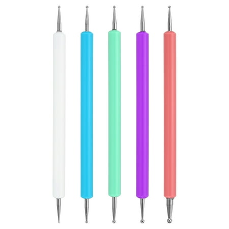 Uxcell Ball Embossing Stylus, Embossing Tracing Stylus Metal Scoring Tracing Pen Nail Dotting Tool 5 Color 5Pack
