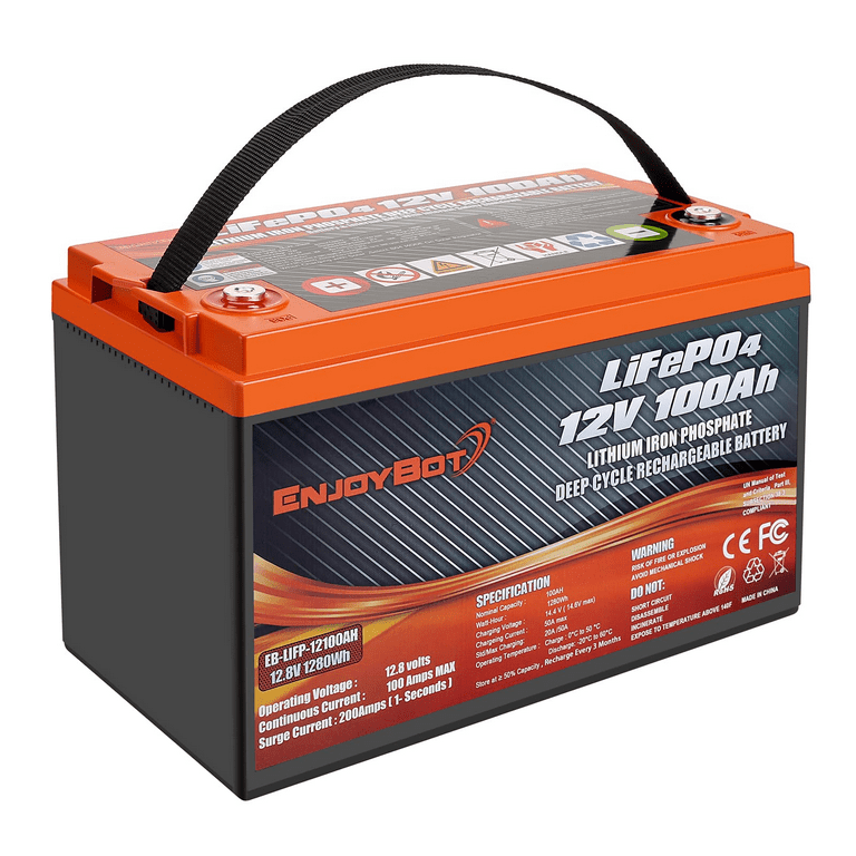 LOSSIGY 12V 100AH Bluetooth LiFePO4 Lithium Battery, 500A Peak Current,  Built in BMS with 10 Yrs Lifespan, Perfect for Golf Cart, Trolling Motor