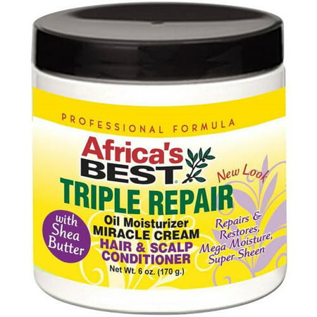 Africa's Best Triple Repair Oil Moisturizer Miracle Cream Hair & Scalp Conditioner 6 (Best Emu Oil For Hair)