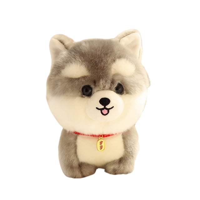 Chien en Peluche Husky, Poupée Chiot Réaliste Douce pour Enfants, Compagnon de Canapé et Cadeau