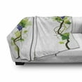 thumbnail image 3 of Vineyard Soft Flannel Fleece Throw Blanket, Swirled Leaves Freshness Fruit Garden Harvest Season Wine Growth Theme Print, Cozy Plush for Indoor and Outdoor Use, 50" x 60", Green, by Ambesonne, 3 of 6