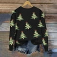 thumbnail image 4 of qucoqpe Christmas Pullovers for Women 2025 Fall Winter Fashion Christmas Tree Printed Crewneck Long Sleeve Oversized Sweatshirts Tops All Season Outfits, 4 of 5