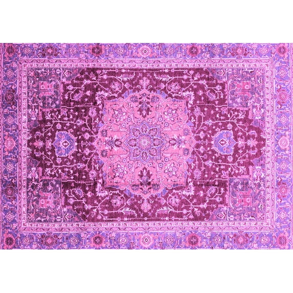 Ahgly Company Indoor Rectangle Abstract Purple Modern Area Rugs, 7' x 10'
