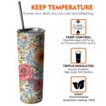 thumbnail image 6 of 20oz Pioneer Flower Floral Print Pattern Skinny Tumblers Stainless Steel Tumbler with Lid and Straw,Vacuum Insulated Double Wall Travel Tumbler Cups with Cleaning Brush for Coffee,Tea, 6 of 6