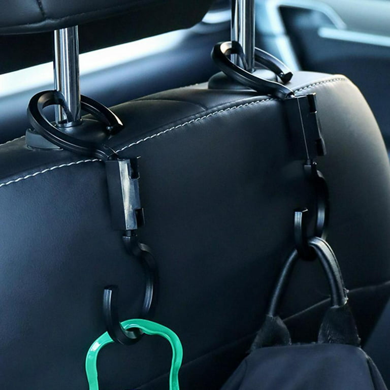 Car Headrest Hook Hanger Purse Premium Leather Stainless Steel Car Seat  Head Rest Storage Organizer Handbag Compatible With Car Hook 