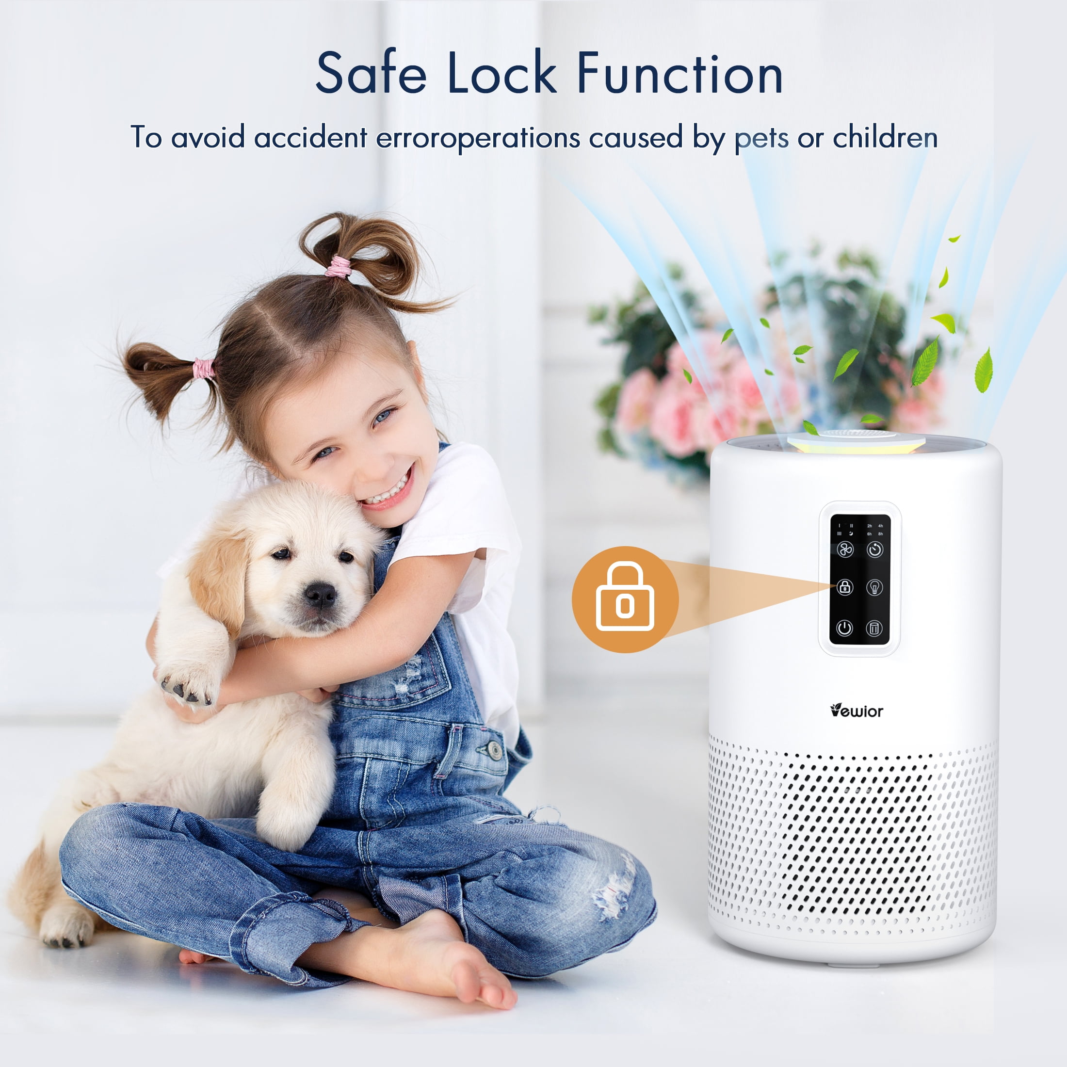 Air Purifiers for Home Large Room up to 1400ft², H13 True HEPA Air Purifier for Bedroom with night light, Fragrance Sponge