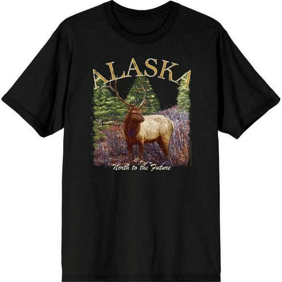 Adventure Society Alaska Men's Black Crew Neck Short Sleeve Tee-Small