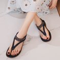 thumbnail image 4 of UMfun Summer Sandals For Women Flat Slip On Sandals Crystal Roman Shoes Open Toe Casual Sandals, 4 of 10