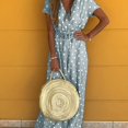 thumbnail image 1 of Polka Dot V Cou Maxi Robe à Manches Courtes Robe Décontractée pour les Vêtements d'Été et de Printemps pour Femmes, 1 of 7