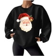 thumbnail image 5 of Hooded Sweatshirt for Women Fashion Loose Casual Christmas Printed Round Neck Long Sleeve Hoodless Sweatshirt, 5 of 7