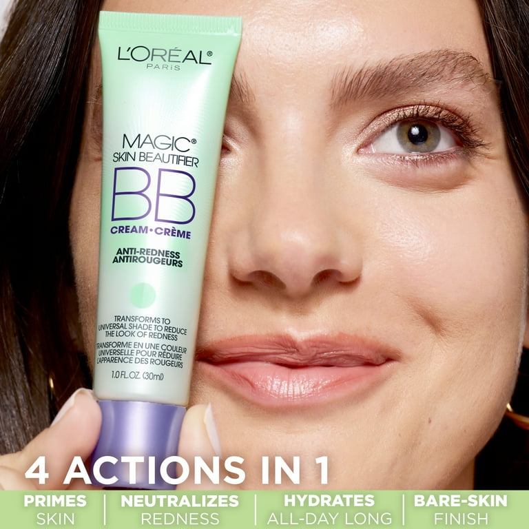 2 pack) L'Oreal Paris Magic Face Makeup Anti Redness BB Cream, 1