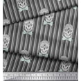 thumbnail image 3 of Soimoi Gray Japan Crepe Satin Fabric Bow & Artistic Skull Stripe Print Fabric by Yard 42 Inch Wide, 3 of 3