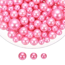 Uxcell 200 Pcs Pearl Bead for Vase Filler, 20/14/10mm Faux Pearl Floating Beads Makeup NO Hole for Candles Centerpieces Table Scatter Wedding Home Decoration(Dark Pink)