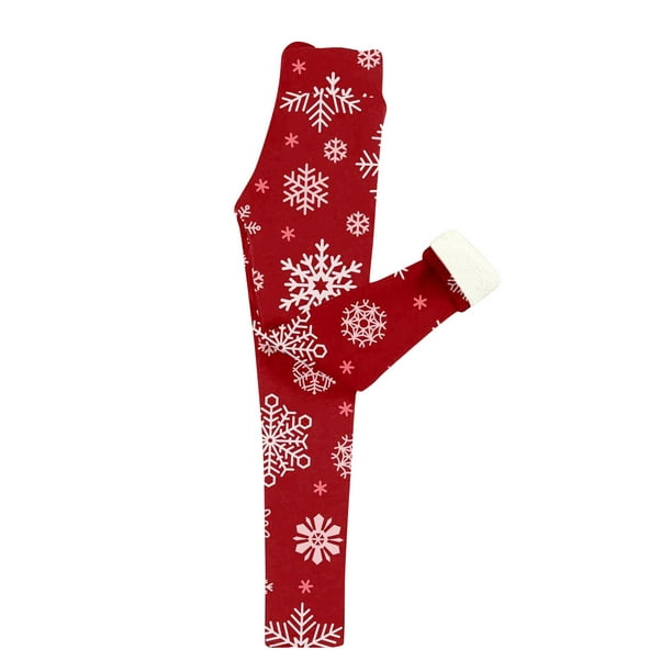 Womens Winter Warm Thick Christmas Leggings Fleece Lined Stretchy