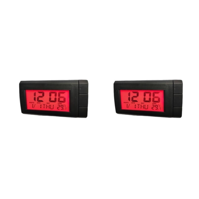 Sidaley Reloj Digital ABS para coche, repuesto de pantalla de fecha, tablero autoadhesivo para el hogar, la Oficina, el vehículo, relojes, Naranja 2piezas
