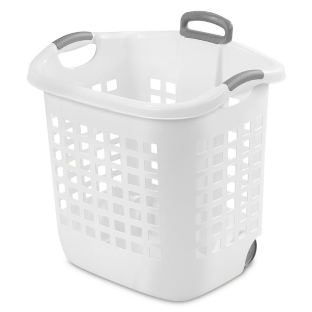 Sterilite 1 75 Bushel White Ultra Wheeled Laundry Basket Walmart